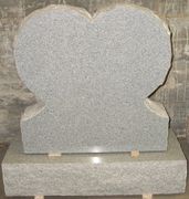 SH-02 Carved Heart Monument in Gray Granite