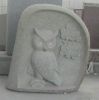 TF-A135   Granite Cemetery Memorial With Carved Owl Design