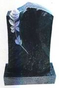 TF-A17 Unique upright headstone with carved rose