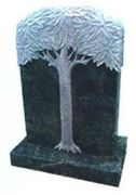 TF-A18   Granite Headstone With Carved Tree