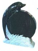 TF-A26   Black Granite Memorial With Carved Dolphin