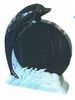 TF-A26   Black Granite Memorial With Carved Dolphin
