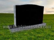 U-9 Jet Black Granite Upright Headstone