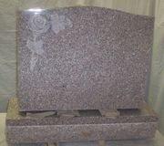 U2 ANXI RED  CEMETERY GRAVE MEMORIAL WITH  CARVED FLOWER