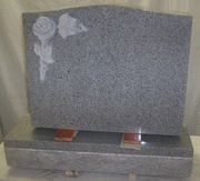 U2 G614 Style 2 headstone with carved flower