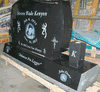 Upright Black Granite Headstone