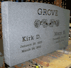 Upright Gray Granite Tombstone
