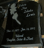 Upright Jet Black Laser Etched Headstone