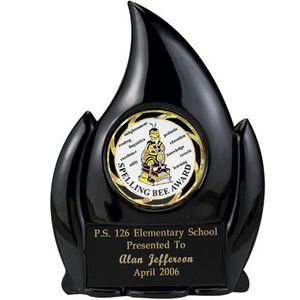 06 INCH FLAME TROPHY, BLACK HOLDS INSERT