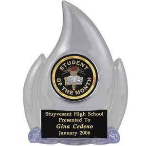 06 INCH FLAME TROPHY, CLEAR HOLDS INSERT