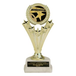 07-3/4 INCH STAR TROPHY, HOLDS MYLAR INSERT