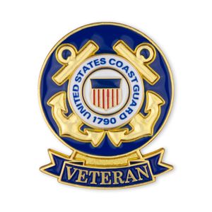 1-1/8 INCH U.S. COAST GUARD VETERAN LAPEL PIN
