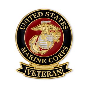 1-1/8 INCH U.S. MARINE CORPS VETERAN LAPEL PIN