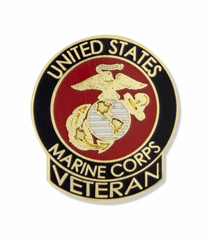 1-1/16 INCH U.S. MARINE CORPS VETERAN LAPEL PIN (OLD STYLE)
