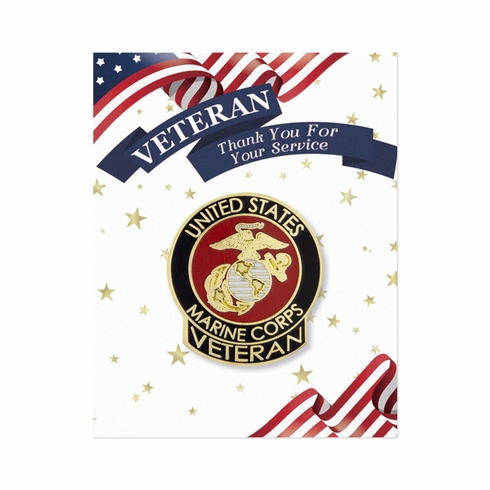 1-1/16 INCH U.S. MARINE CORPS VETERAN LAPEL PIN (OLD STYLE)