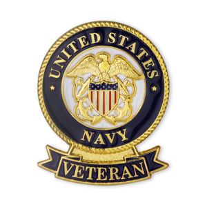 1-1/8 INCH U.S. NAVY VETERAN LAPEL PIN