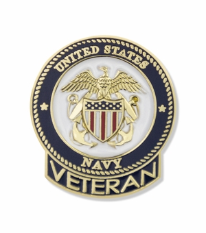1-1/16 INCH U.S. NAVY VETERAN LAPEL PIN (OLD STYLE)