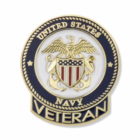 1-1/16 INCH U.S. NAVY VETERAN LAPEL PIN (OLD STYLE)