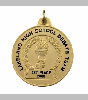 1-1/2 Inch in Diameter Achievement Medal in Gold with Customizable Options