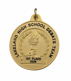 1-1/2 Inch in Diameter Achievement Medal in Gold with Customizable Options