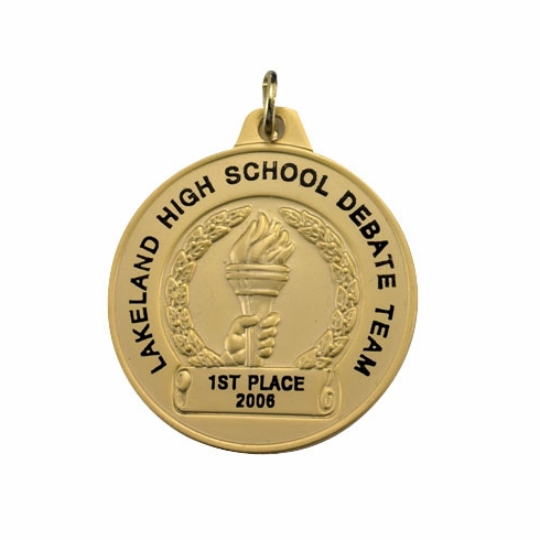 1-1/2 Inch in Diameter Achievement Medal in Gold with Customizable Options