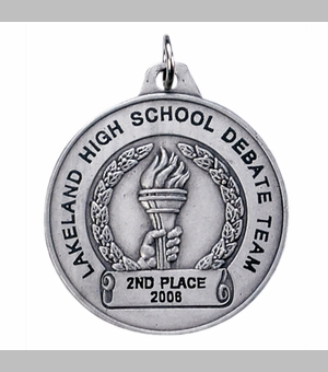 1-1/2 Inch in Diameter Achievement Medal in Silver with Customizable Options