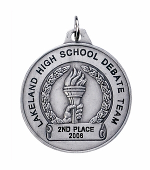 1-1/2 Inch in Diameter Achievement Medal in Silver with Customizable Options