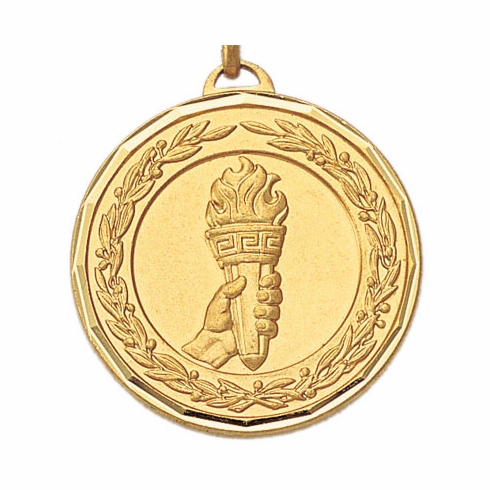 1-1/4 Inch Die-Struck Achievement Medal in Gold, Silver, or Bronze