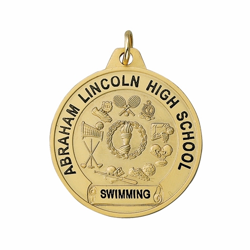 1-1/2 Inch in Diameter All Sport Medal in Gold