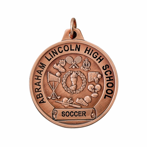 1-1/2 Inch in Diameter All Sport Medal in Bronze
