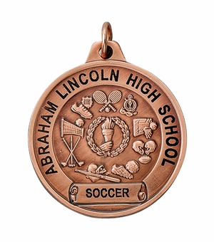 1-1/2 Inch in Diameter All Sport Medal in Bronze