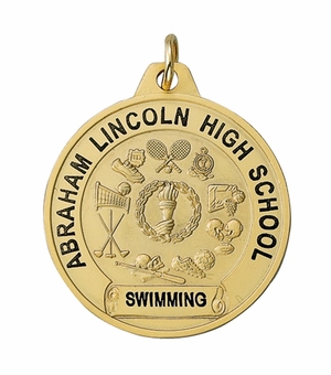 1-1/2 Inch in Diameter All Sport Medal in Gold