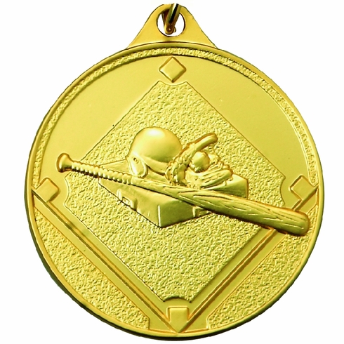 1-1/2 Inch Customizable Baseball Themed Sports Medal in Gold, Silver, or Bronze