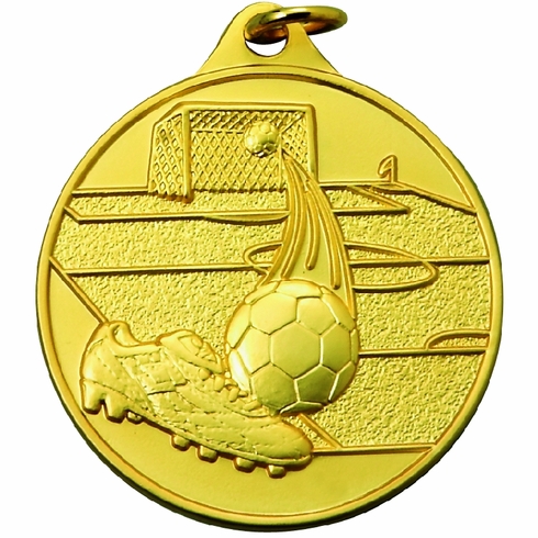 1-1/2 Inch Customizable Soccer Themed Medal in Gold, Silver, or Bronze