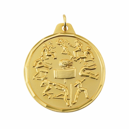1-1/2 Inch Customizable Womens Track Medal in Gold, Silver, or Bronze
