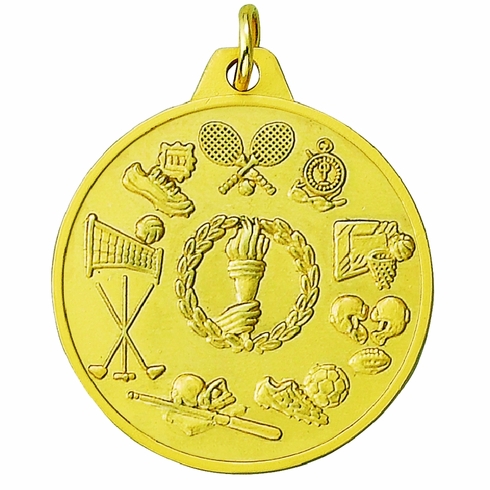 1-1/2 Inch General Sports Medal in Gold with Customizable Back
