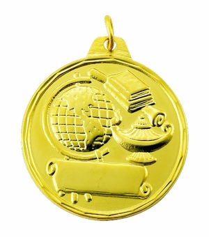 1-1/2 Inch Customizable Education Medal in Gold, Silver, or Bronze