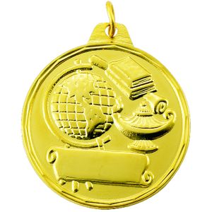 1-1/2 Inch Customizable Education Medal in Gold, Silver, or Bronze