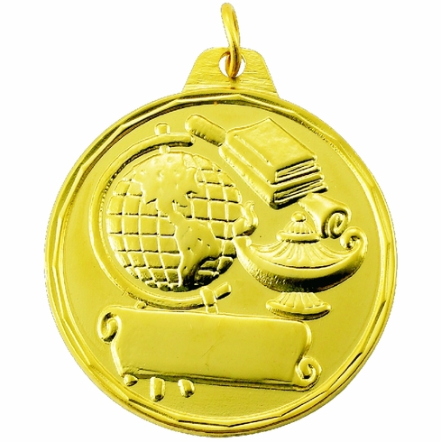 1-1/2 Inch Customizable Education Medal in Gold, Silver, or Bronze