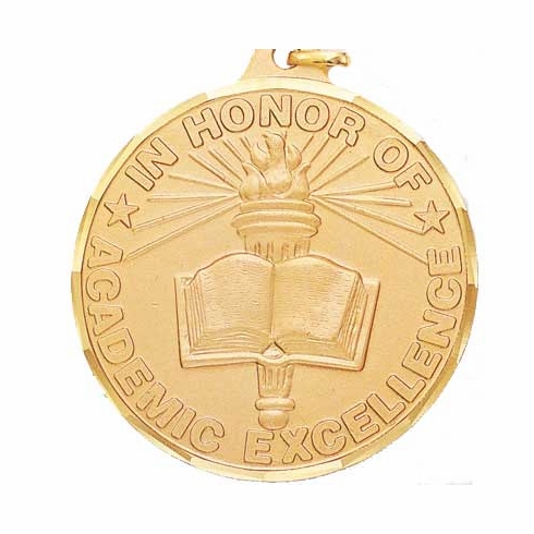 1-1/2 Inch Academic Excellence Medal in Gold