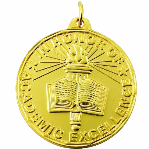 1-1/2 Inch Customizable Academic Excellence Medal in Gold, Silver, or Bronze