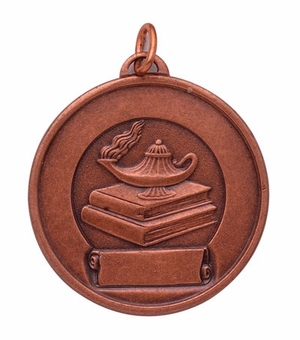 1-1/2 Inch in Diameter Academic Medal in Bronze with Customizable Options