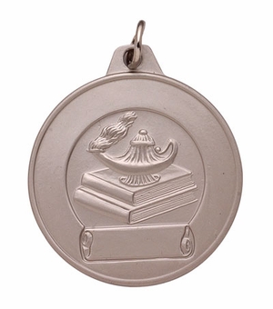 1-1/2 Inch in Diameter Academic Medal in Silver with Customizable Options