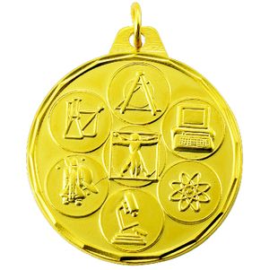 1-1/2 Inch Customizable Science Medal in Gold, Silver, or Bronze