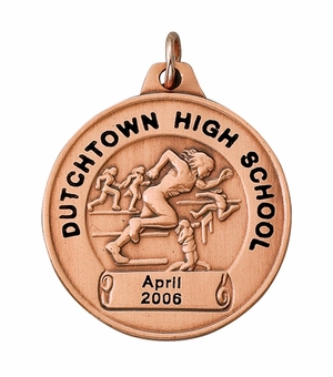 1-1/2 Inch in Diameter Womens Track and Field Medal in Bronze