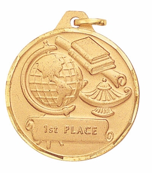 1-1/4 Inch Die-Struck 1st Place Medal in Gold
