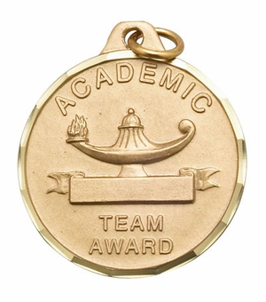 1-1/4 Inch Die-Struck Academic Team Award Medal in Gold