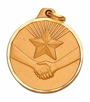 1-1/4 Inch Die-Struck Achievement Recognition Medal in Gold, Silver, or Bronze