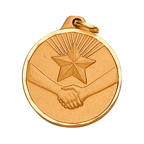 1-1/4 Inch Die-Struck Achievement Recognition Medal in Gold, Silver, or Bronze