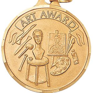 1-1/4 Inch Die-Struck Art Award Medal in Gold, Silver, or Bronze